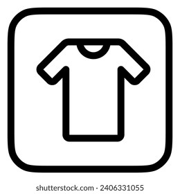 Icono de vector de camiseta editable. Ropa, moda, vestimenta. Parte de una familia de iconos grandes. Perfecto para interfaces web y de aplicaciones, presentaciones, infografías, etc