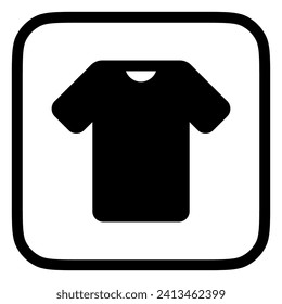 Icono de vector de camiseta editable. Ropa, moda, vestimenta. Parte de una familia de iconos grandes. Perfecto para interfaces web y de aplicaciones, presentaciones, infografías, etc