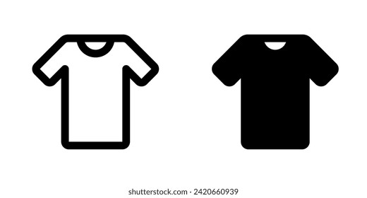 Icono de vector de camiseta editable. Ropa, moda, vestimenta. Parte de una familia de iconos grandes. Perfecto para interfaces web y de aplicaciones, presentaciones, infografías, etc