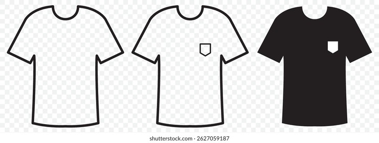 Editable t-shirt vector icon. Clothing, fashion, apparel. Part of a big icon set family. Perfect for web and app interfaces, presentations, infographics on Transparent Background. EPS 10.
