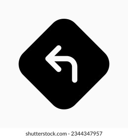 Editable turn left vector icon. Map, location, navigation. Part of a big icon set family. Perfect for web and app interfaces, presentations, infographics, etc