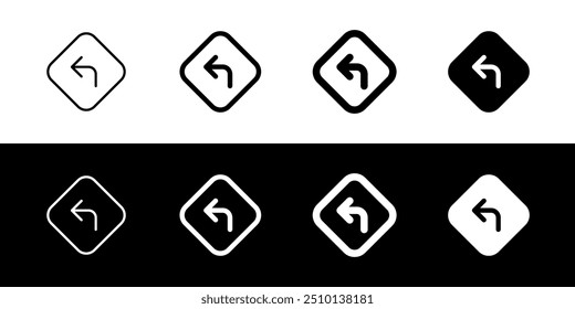 Editable turn left vector icon. Map, location, navigation. Part of a big icon set family. Perfect for web and app interfaces, presentations, infographics, etc