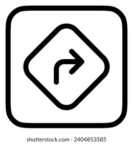 Editable turn right vector icon. Map, location, navigation. Part of a big icon set family. Perfect for web and app interfaces, presentations, infographics, etc