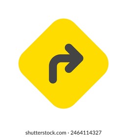 Editable turn right vector icon. Map, location, navigation. Part of a big icon set family. Perfect for web and app interfaces, presentations, infographics, etc