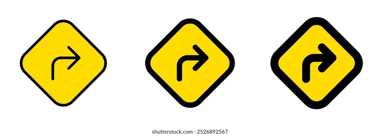 Editable turn right vector icon. Map, location, navigation. Part of a big icon set family. Perfect for web and app interfaces, presentations, infographics, etc