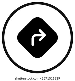 Editable turn right vector icon. Map, location, navigation. Part of a big icon set family. Perfect for web and app interfaces, presentations, infographics, etc