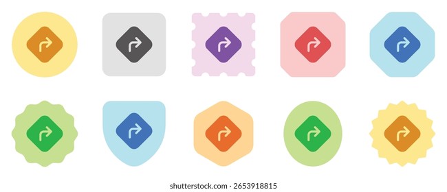 Icono de Vector girar a la derecha editable. Mapa, ubicación, navegación. Parte de una gran familia de iconos. Perfecto para interfaces de Web y App, presentaciones, infografías, etc