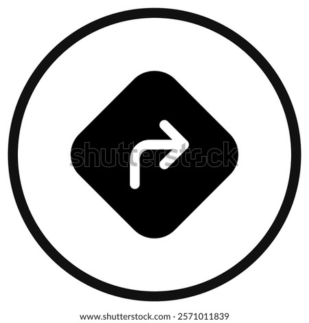 Editable turn right vector icon. Map, location, navigation. Part of a big icon set family. Perfect for web and app interfaces, presentations, infographics, etc