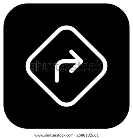 Editable turn right vector icon. Map, location, navigation. Part of a big icon set family. Perfect for web and app interfaces, presentations, infographics, etc