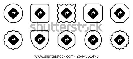 Editable turn right vector icon. Map, location, navigation. Part of a big icon set family. Perfect for web and app interfaces, presentations, infographics, etc