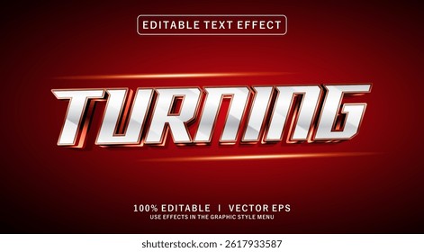 editable turning 3d vector text effect with modern style design