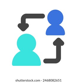 Editable turnover, exchange, substitue, replace, switch, users, accounts vector icon. Work, job. Part of a big icon set family. Perfect for web and app interfaces, presentations, infographics, etc