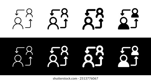 Editable turnover, exchange, substitue, replace, switch, users, accounts vector icon. Work, job. Part of a big icon set family. Perfect for web and app interfaces, presentations, infographics, etc