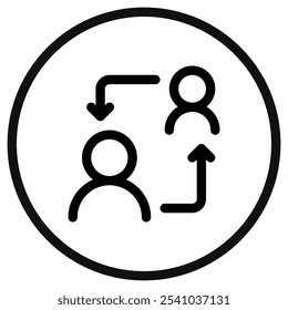 Editable turnover, exchange, substitue, replace, switch, users, accounts vector icon. Work, job. Part of a big icon set family. Perfect for web and app interfaces, presentations, infographics, etc