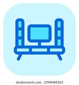 Conjunto de tv editable, icono vectorial del centro de entretenimiento. Parte de una familia de iconos grandes. Perfecto para interfaces web y de aplicaciones, presentaciones, infografías, etc