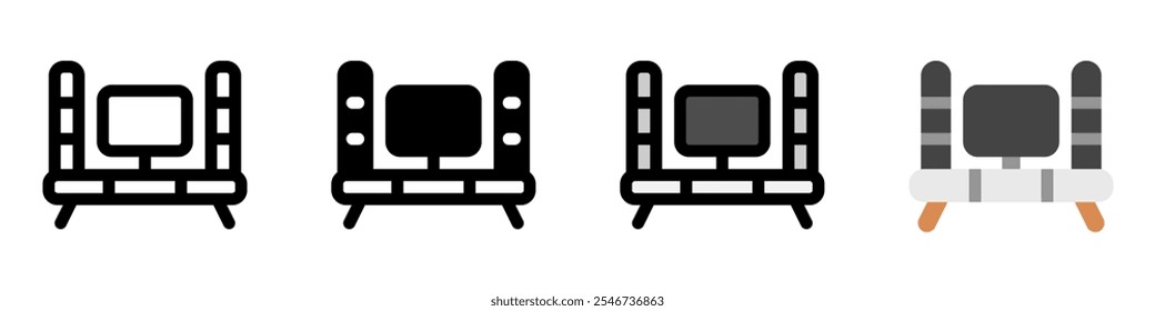 Editable tv set, entertainment center vector icon. Part of a big icon set family. Perfect for web and app interfaces, presentations, infographics, etc