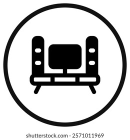 Editable tv set, entertainment center vector icon. Part of a big icon set family. Perfect for web and app interfaces, presentations, infographics, etc