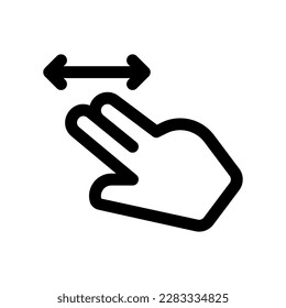 Icono de vector de diapositiva de dos dedos editable. Parte de una familia de iconos grandes. Perfecto para interfaces web y de aplicaciones, presentaciones, infografías, etc