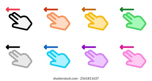 Editable two fingers swipe left vector icon. Part of a big icon set family. Perfect for web and app interfaces, presentations, infographics, etc