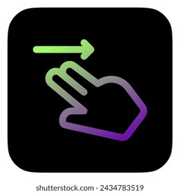 Dos dedos editables deslizan el icono de vector derecho. Parte de una gran familia de iconos. Perfecto para interfaces web y aplicaciones, presentaciones, infografías, etc