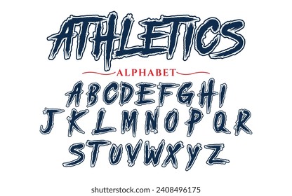 Vector de tipo de letra editable. Letra deportiva atlética al estilo americano para logos de fútbol, béisbol o baloncesto y camisetas.