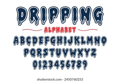 Editable typeface vector. Dripping sport font in american style for football, baseball or basketball logos and t-shirt.