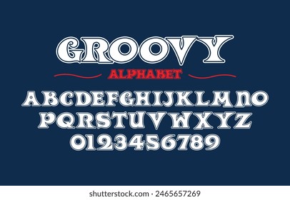 Editable typeface vector. Groovy sport font in american style for football, baseball or basketball logos and t-shirt.