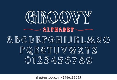 Editable typeface vector. Groovy sport font in american style for football, baseball or basketball logos and t-shirt.