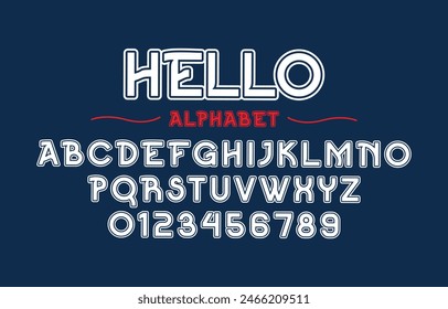 Editable typeface vector. Hello sport font in american style for football, baseball or basketball logos and t-shirt.	