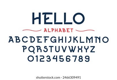 Editable typeface vector. Hello sport font in american style for football, baseball or basketball logos and t-shirt.	
