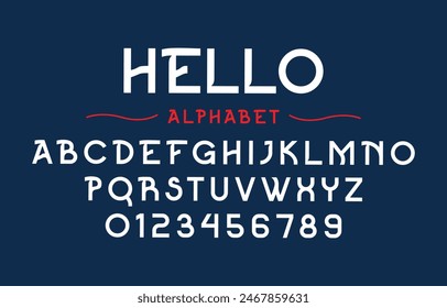 Editable typeface vector. Hello sport font in american style for football, baseball or basketball logos and t-shirt.	