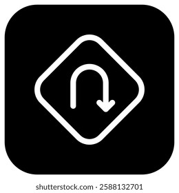 Editable u turn vector icon. Map, location, navigation. Part of a big icon set family. Perfect for web and app interfaces, presentations, infographics, etc