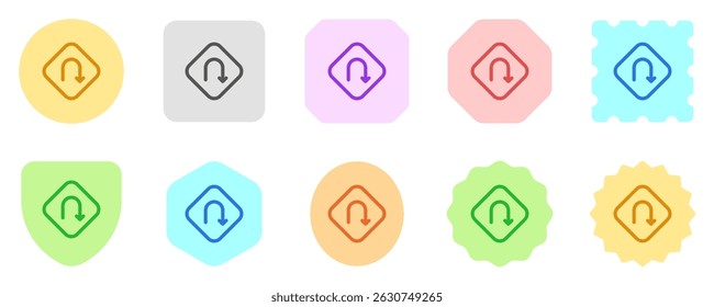 Editable u turn vector icon. Map, location, navigation. Part of a big icon set family. Perfect for web and app interfaces, presentations, infographics, etc
