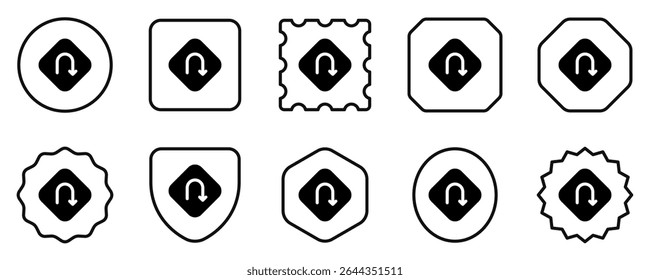 Editable u turn vector icon. Map, location, navigation. Part of a big icon set family. Perfect for web and app interfaces, presentations, infographics, etc