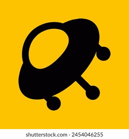 editable ufo icon with yellow background