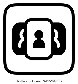 Bearbeitbare UI-Karte, Mitarbeiter, Kandidat, Optionen, Benutzer, Menschen Vektorsymbol. Geschäft, Arbeit, Büro. Teil einer großen Icon-Set-Familie. Perfekt für Web- und App-Schnittstellen, Präsentationen, Infografiken usw.