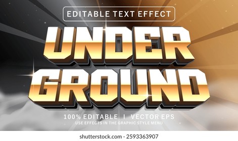 editable under ground vector text effect with modern style design