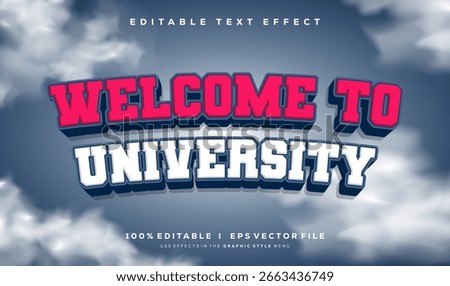 editable university vector text effect with modern style design
