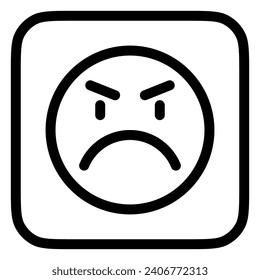 Editable upset, angry, mad expression emoticon vector icon. Part of a big icon set family. Part of a big icon set family. Perfect for web and app interfaces, presentations, infographics, etc