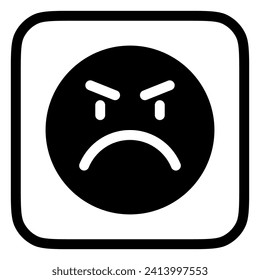 Editable upset, angry, mad expression emoticon vector icon. Part of a big icon set family. Part of a big icon set family. Perfect for web and app interfaces, presentations, infographics, etc