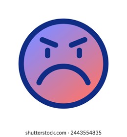 Editable upset, angry, mad expression emoticon vector icon. Part of a big icon set family. Part of a big icon set family. Perfect for web and app interfaces, presentations, infographics, etc