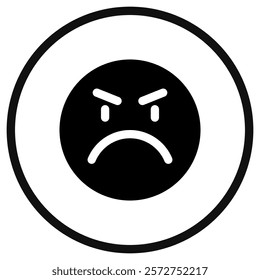 Editable upset, angry, mad expression emoticon vector icon. Part of a big icon set family. Part of a big icon set family. Perfect for web and app interfaces, presentations, infographics, etc