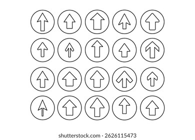 Editable Upward Arrow Vector Icons, flat up arrow icon, arrow pointing up vector, upload arrow icon