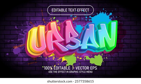 editable urban vector text effect with modern style design