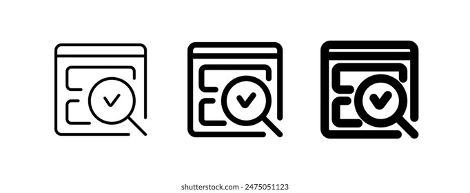 Editable usability check, evaluation vector icon. Part of a big icon set family. Perfect for web and app interfaces, presentations, infographics, etc