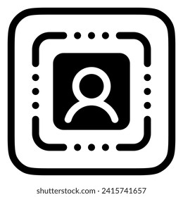 Editable user recognition, face, scan vector icon. AI technology, artificial intelligence, computer. Part of a big icon set family. Perfect for web and app interfaces, presentations, infographics, etc