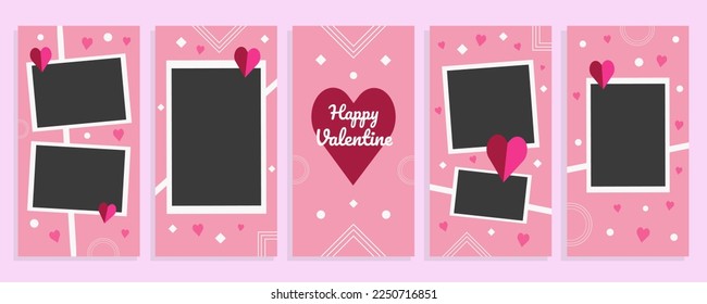 Editable Valentine social media template. Cute Valentine design template. Suitable for social media content, wallpapers, etc.