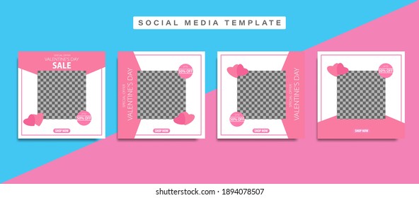 Plantilla de vector editable de historias del Día de San Valentín para medios sociales