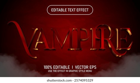 editable vampire 3d vector text effect with modern style design