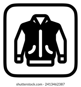 Editable varsity jacket vector icon. Clothing, fashion, apparel. Part of a big icon set family. Perfect for web and app interfaces, presentations, infographics, etc
